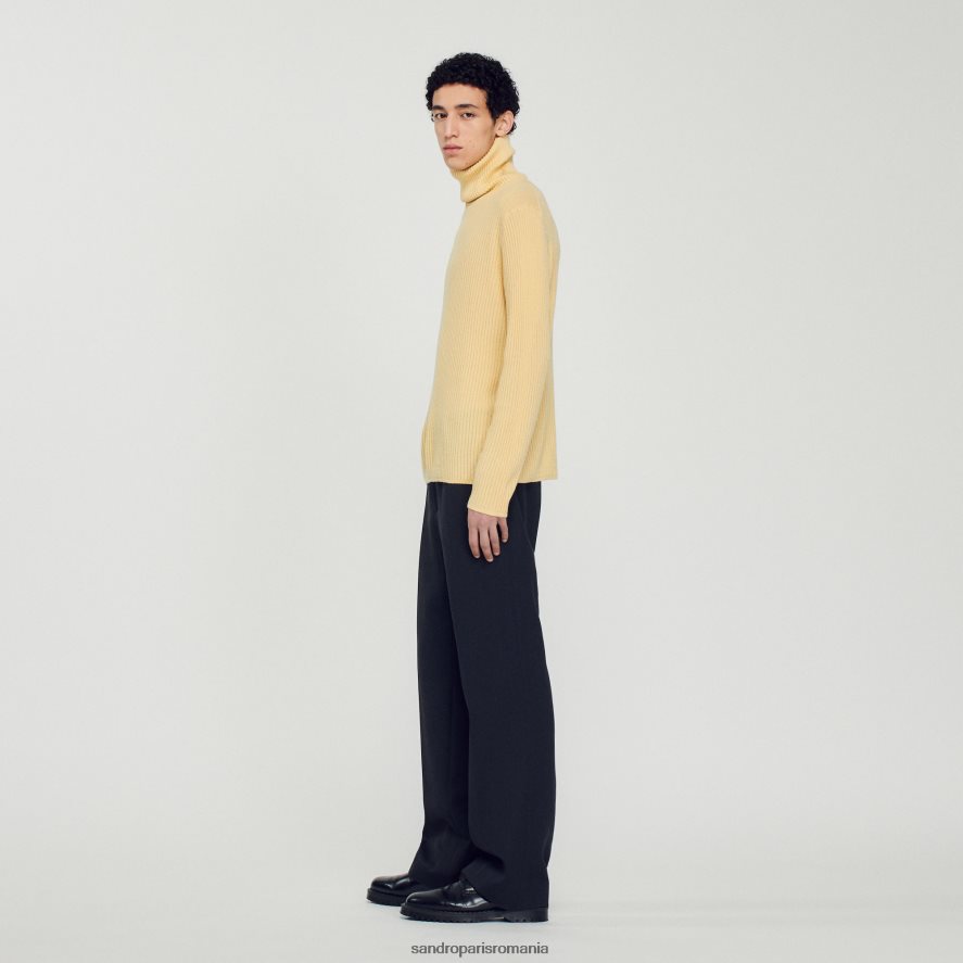 pulover cu gât rulat bărbați galben Sandro Paris îmbrăcăminte X8Z4NH618
