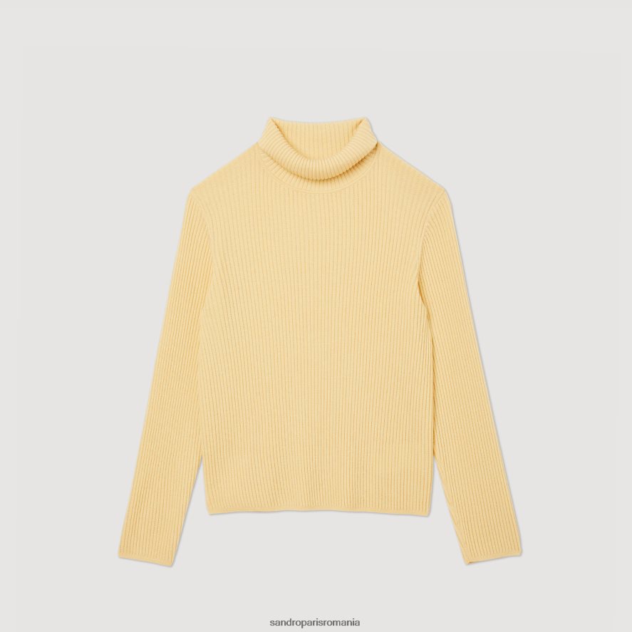 pulover cu gât rulat bărbați galben Sandro Paris îmbrăcăminte X8Z4NH618