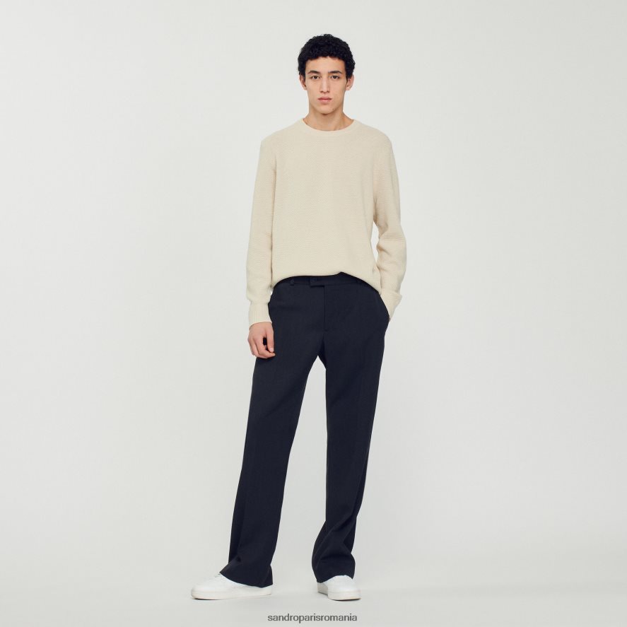 pulover de lână bărbați ecru Sandro Paris îmbrăcăminte X8Z4NH688