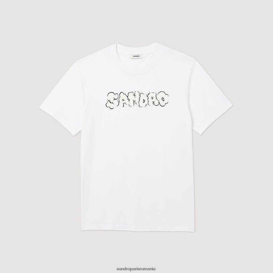 tricou cu broderie bărbați alb Sandro Paris îmbrăcăminte X8Z4NH803