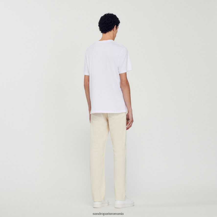 tricou cu imprimeu iepure bărbați alb Sandro Paris îmbrăcăminte X8Z4NH750