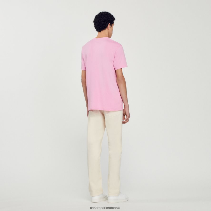 tricou cu imprimeu iepure bărbați roz Sandro Paris îmbrăcăminte X8Z4NH766