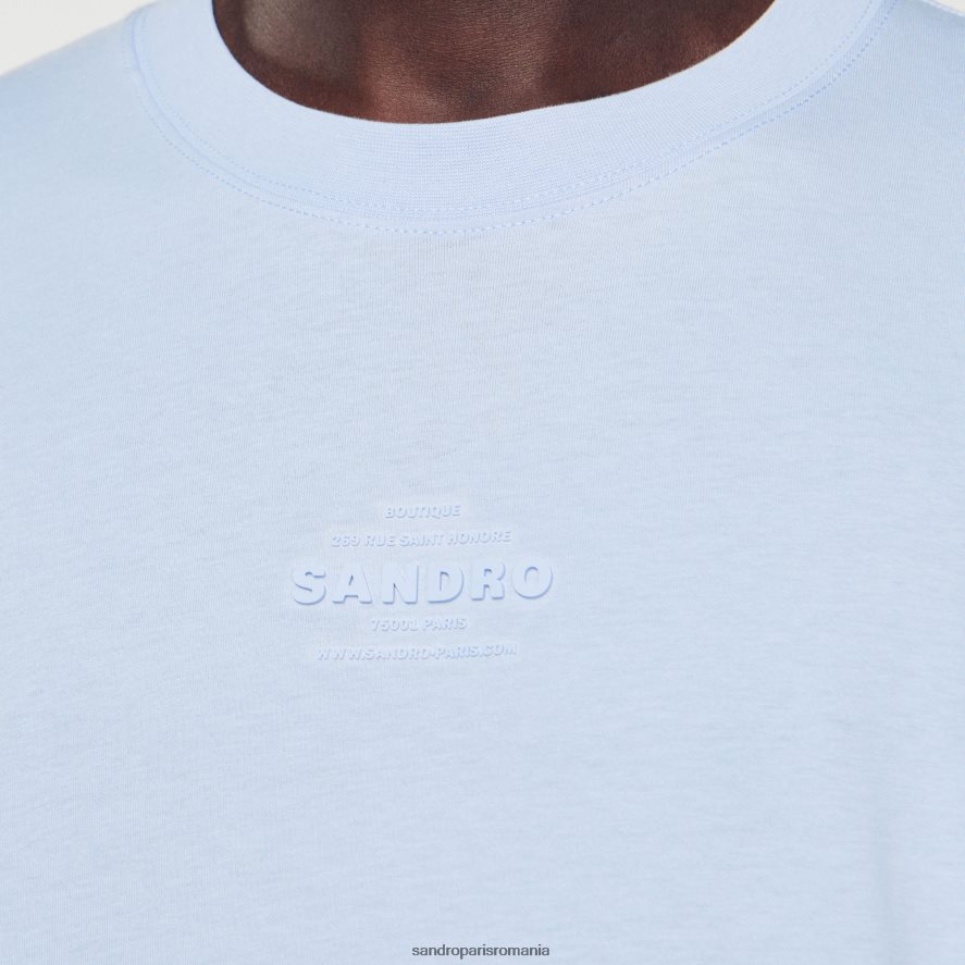 tricou cu logo din cauciuc bărbați o singură culoare Sandro Paris îmbrăcăminte X8Z4NH739