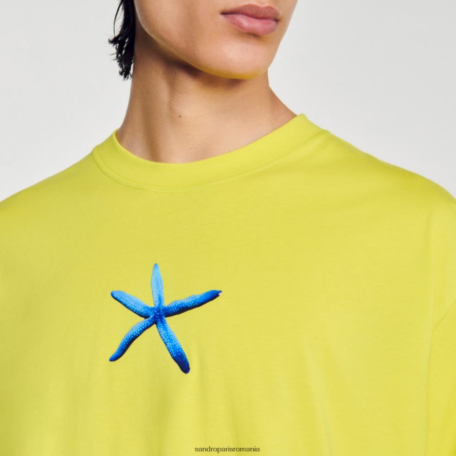 tricou cu stele de mare bărbați verde anason Sandro Paris îmbrăcăminte X8Z4NH686