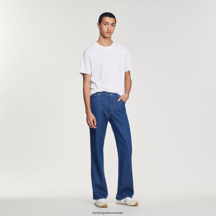 tricou din bumbac bărbați alb Sandro Paris îmbrăcăminte X8Z4NH666