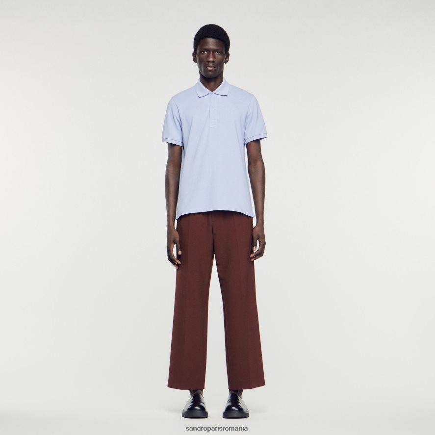 tricou polo cu logo din cauciuc bărbați mov Sandro Paris îmbrăcăminte X8Z4NH807