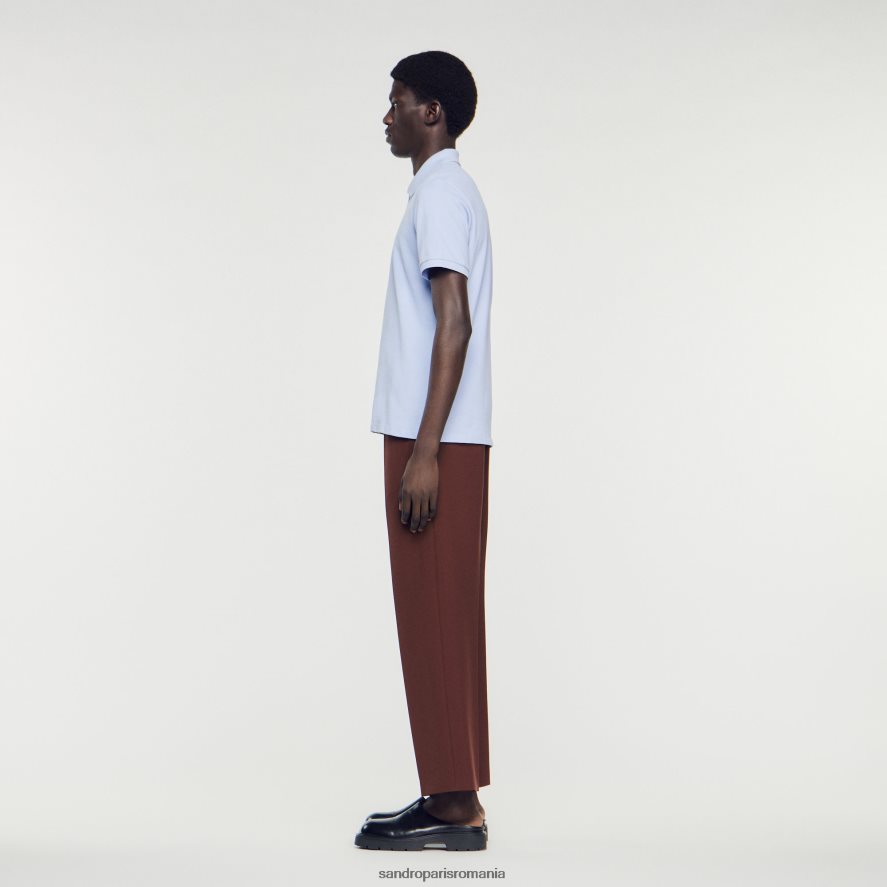 tricou polo cu logo din cauciuc bărbați mov Sandro Paris îmbrăcăminte X8Z4NH807