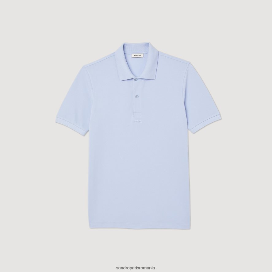 tricou polo cu logo din cauciuc bărbați mov Sandro Paris îmbrăcăminte X8Z4NH807