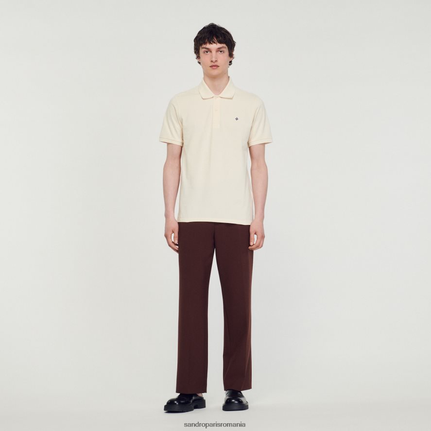 tricou polo cu plasture pătrate în cruce bărbați o singură culoare Sandro Paris îmbrăcăminte X8Z4NH730