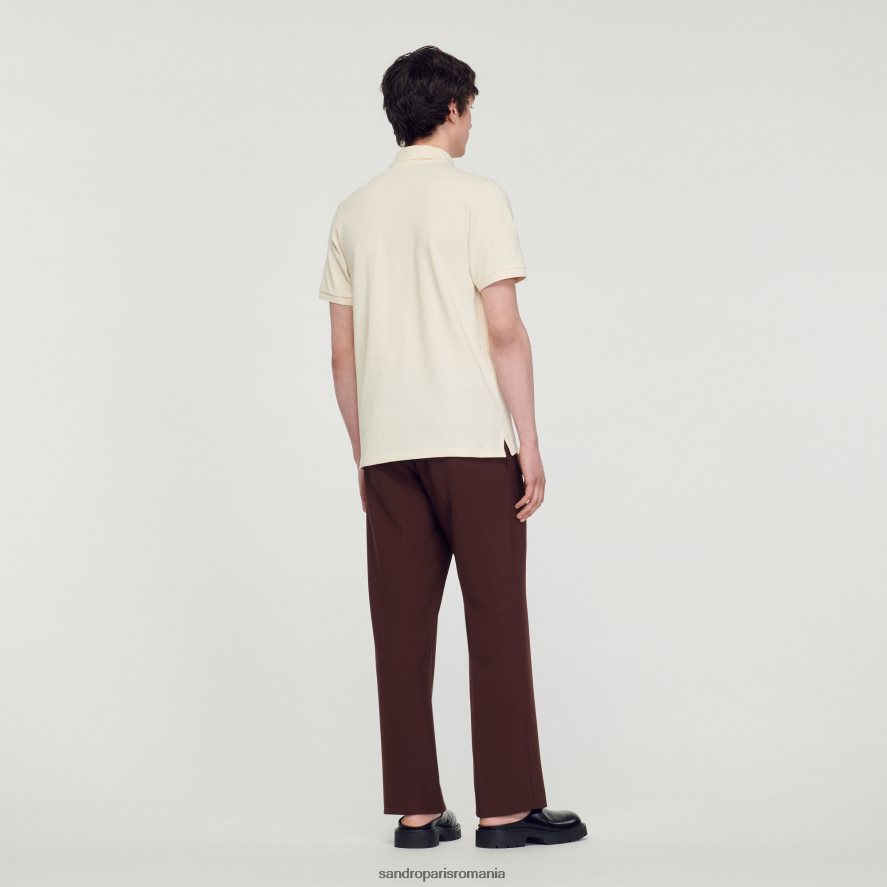 tricou polo cu plasture pătrate în cruce bărbați o singură culoare Sandro Paris îmbrăcăminte X8Z4NH730