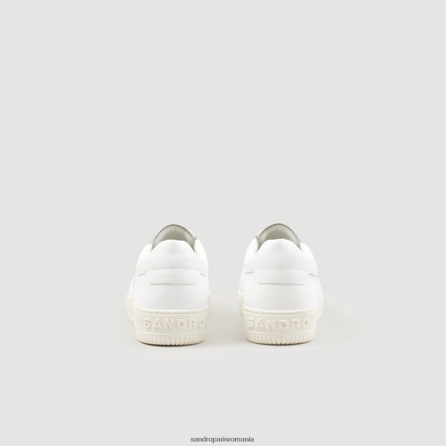 adidași din piele joasă bărbați alb Sandro Paris încălţăminte X8Z4NH842