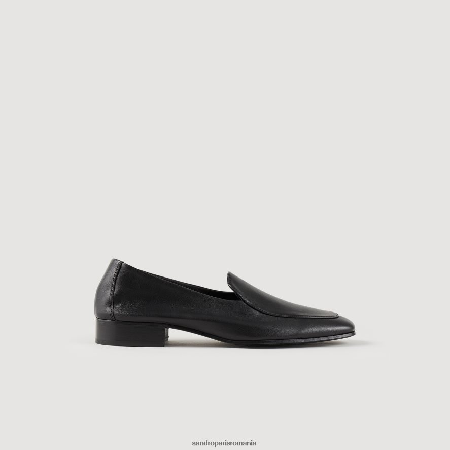 mocasini din piele bărbați negru Sandro Paris încălţăminte X8Z4NH855