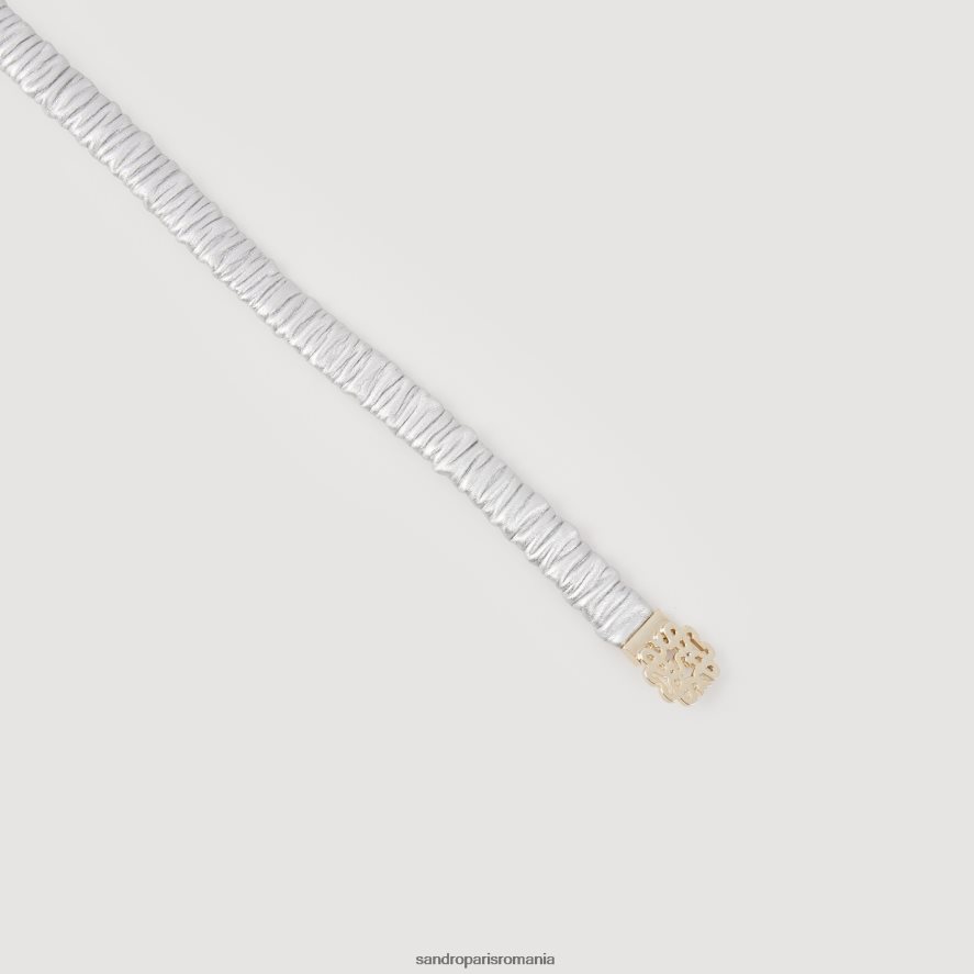 centura elastica din piele femei argint Sandro Paris accesorii X8Z4NH505