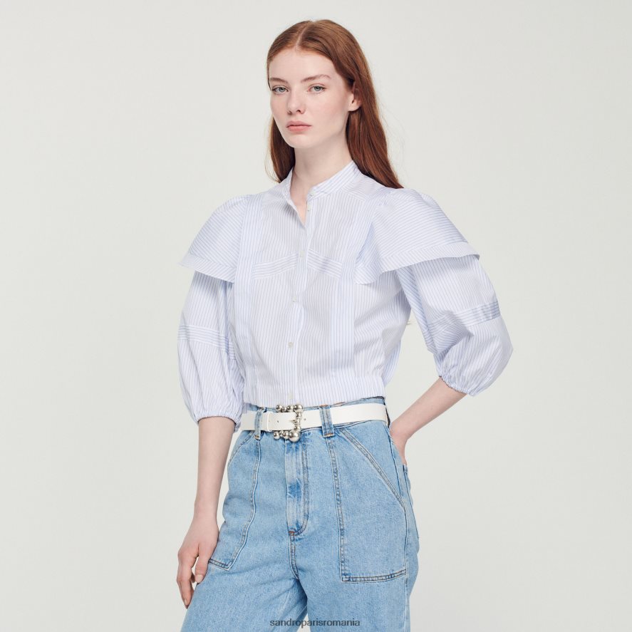 curea cu cataramă împodobită cu bile femei alb Sandro Paris accesorii X8Z4NH519