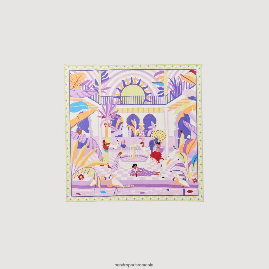 eșarfă de mătase femei Violet Sandro Paris accesorii X8Z4NH521