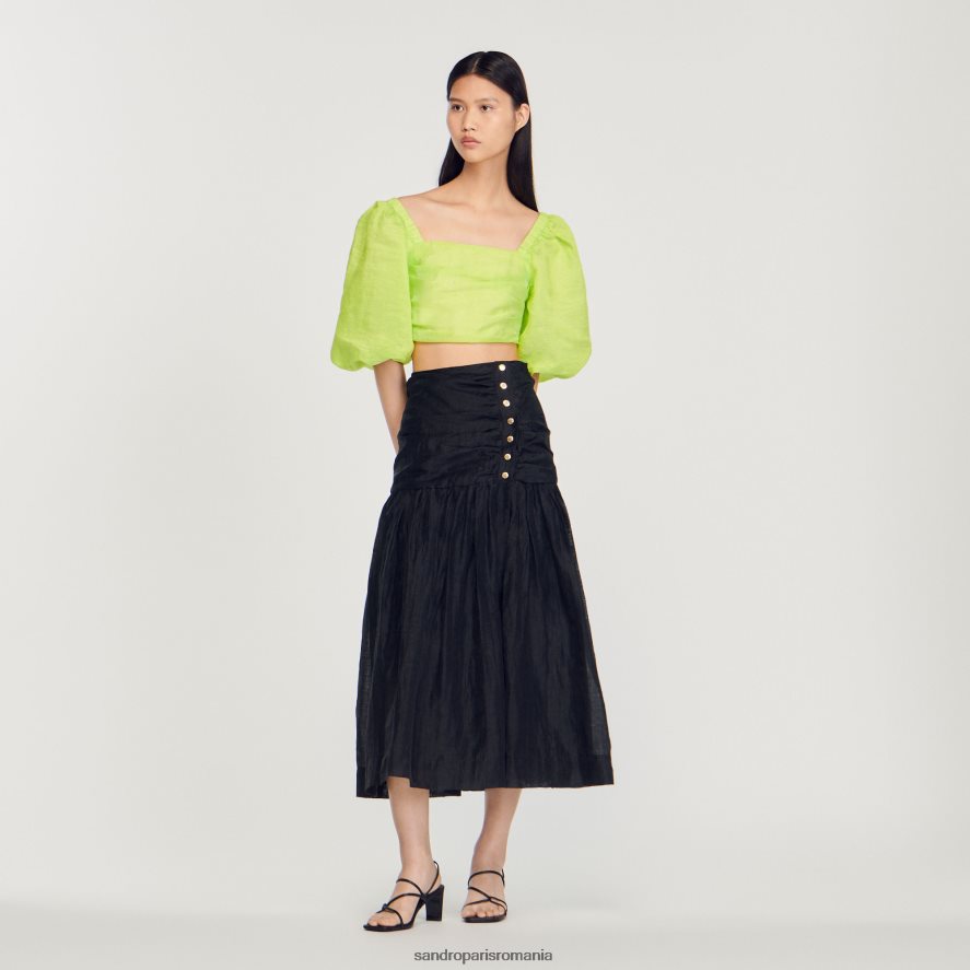 fustă lungă adunată femei negru Sandro Paris îmbrăcăminte X8Z4NH197