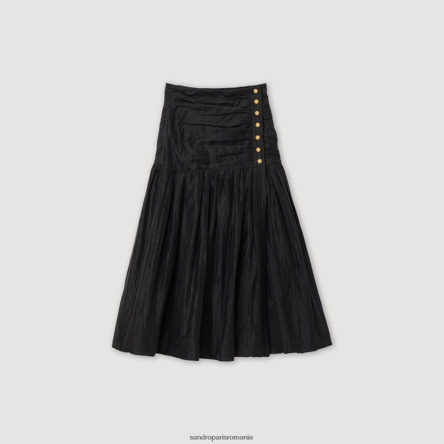 fustă lungă adunată femei negru Sandro Paris îmbrăcăminte X8Z4NH197