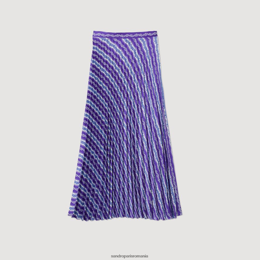 fusta lunga imprimata femei violet/albastru Sandro Paris îmbrăcăminte X8Z4NH391
