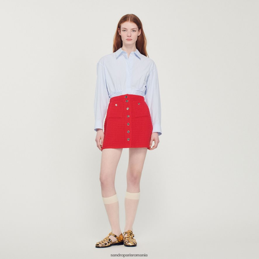 fusta scurta tricotata femei roșu Sandro Paris îmbrăcăminte X8Z4NH329
