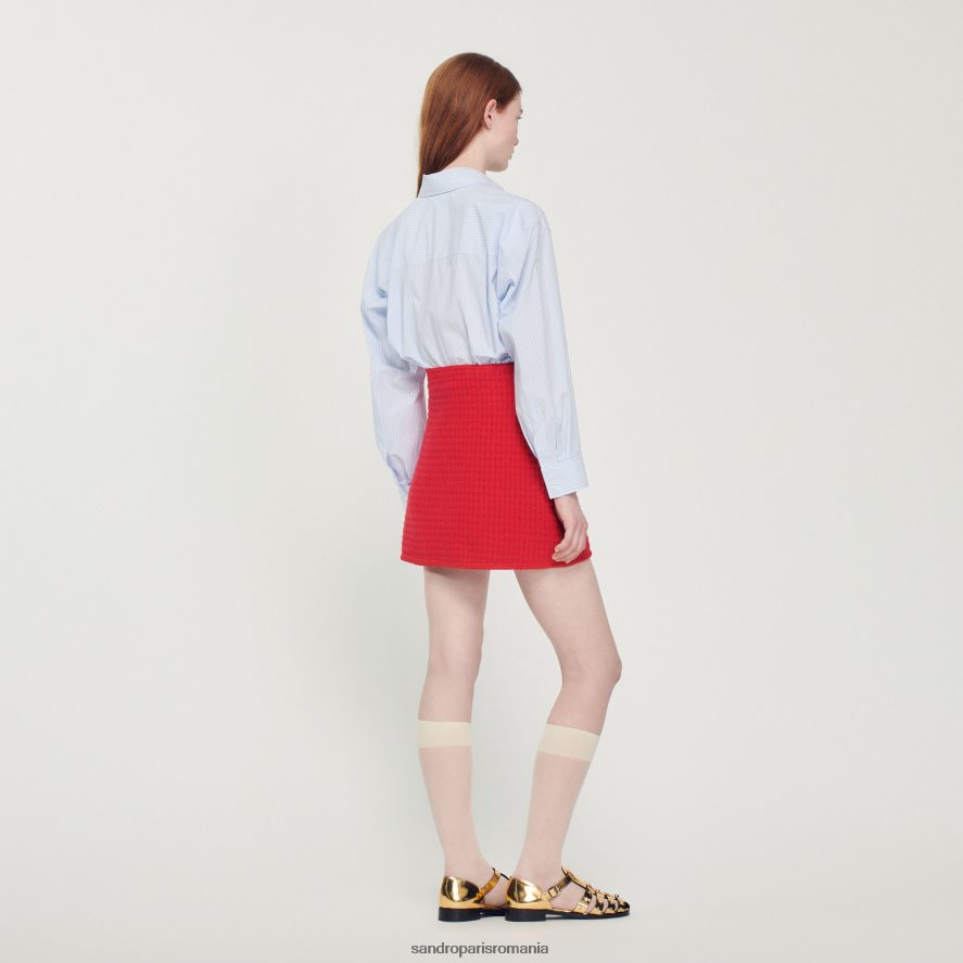 fusta scurta tricotata femei roșu Sandro Paris îmbrăcăminte X8Z4NH329