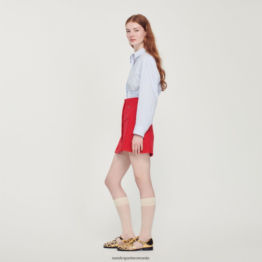 fusta scurta tricotata femei roșu Sandro Paris îmbrăcăminte X8Z4NH329