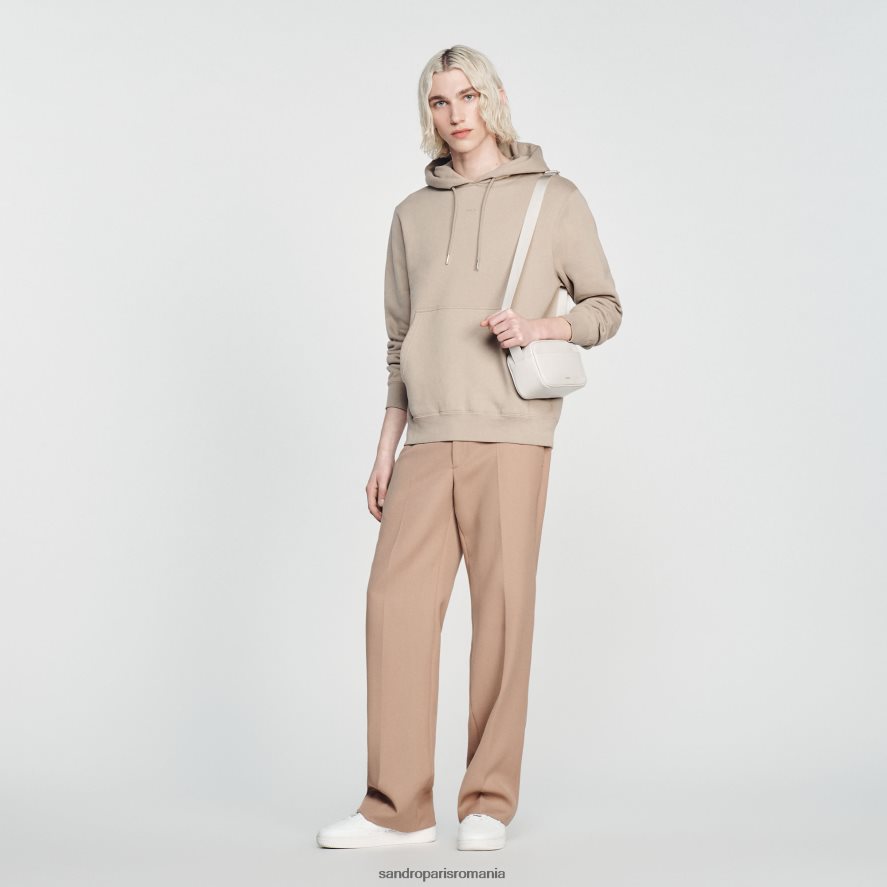 hanorac brodat femei bej Sandro Paris îmbrăcăminte X8Z4NH810