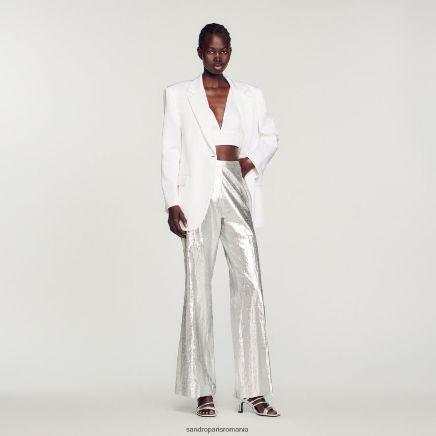 jachetă croită femei alb Sandro Paris îmbrăcăminte X8Z4NH140