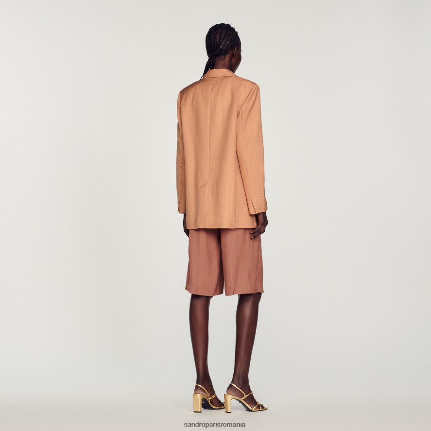 jachetă croită femei pământ umbrit Sandro Paris îmbrăcăminte X8Z4NH432