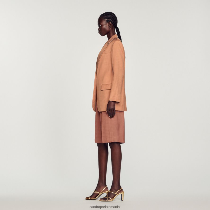 jachetă croită femei pământ umbrit Sandro Paris îmbrăcăminte X8Z4NH432