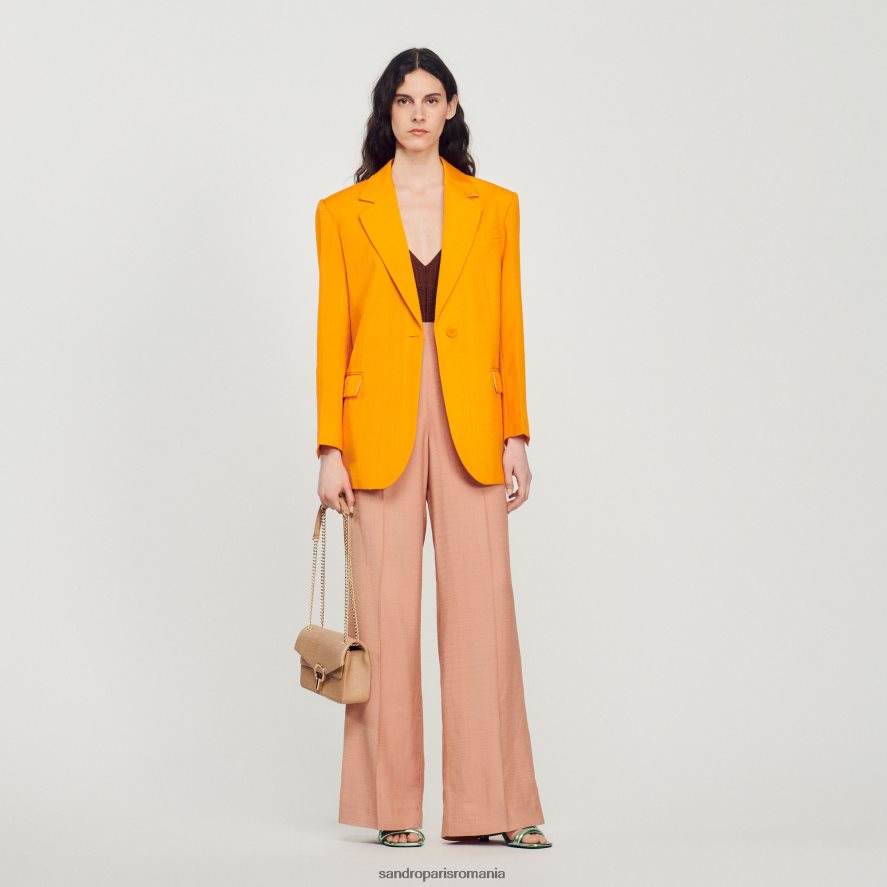 jachetă croită femei portocale Sandro Paris îmbrăcăminte X8Z4NH421