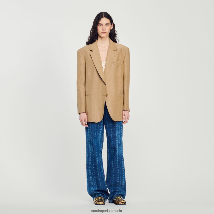 jachetă croită femei terre Sandro Paris îmbrăcăminte X8Z4NH379