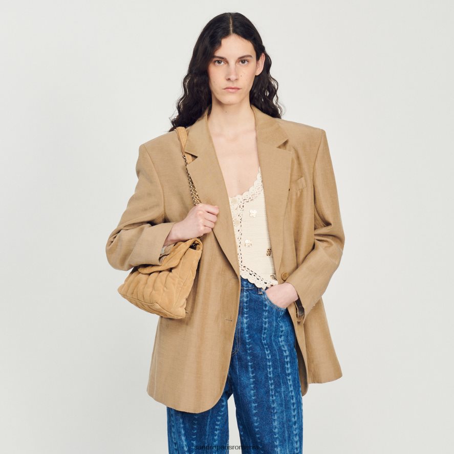 jachetă croită femei terre Sandro Paris îmbrăcăminte X8Z4NH379