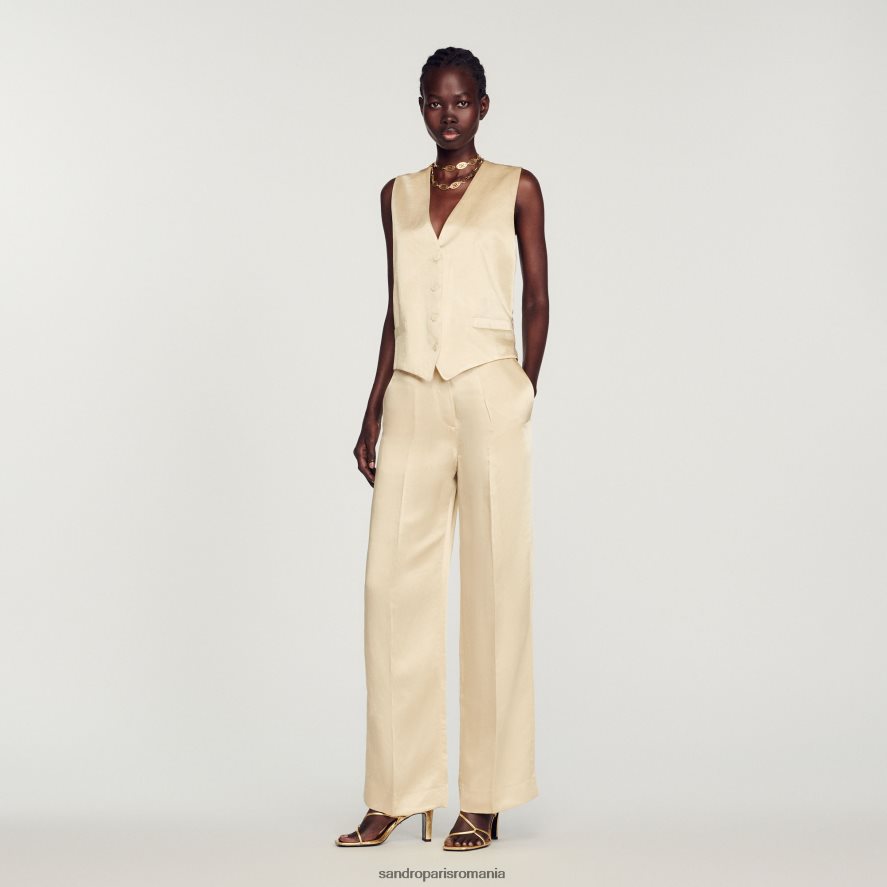 vestă femei cretă Sandro Paris îmbrăcăminte X8Z4NH365