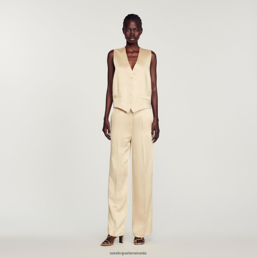 vestă femei cretă Sandro Paris îmbrăcăminte X8Z4NH365