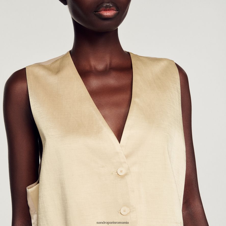 vestă femei cretă Sandro Paris îmbrăcăminte X8Z4NH365