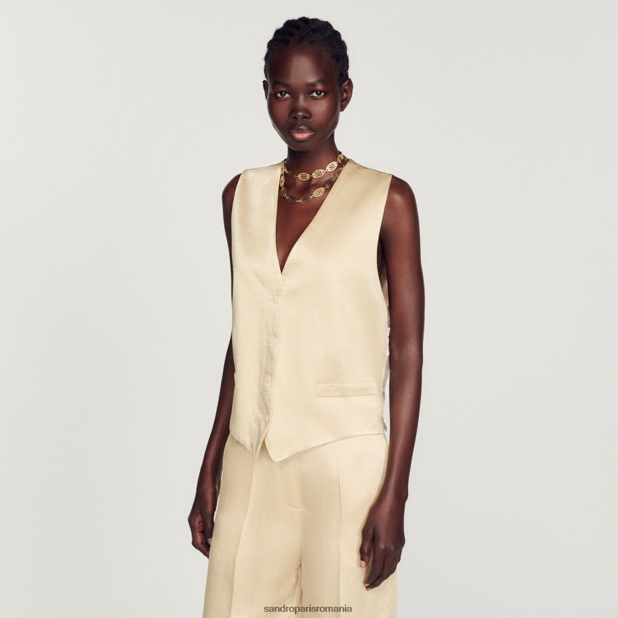 vestă femei cretă Sandro Paris îmbrăcăminte X8Z4NH365