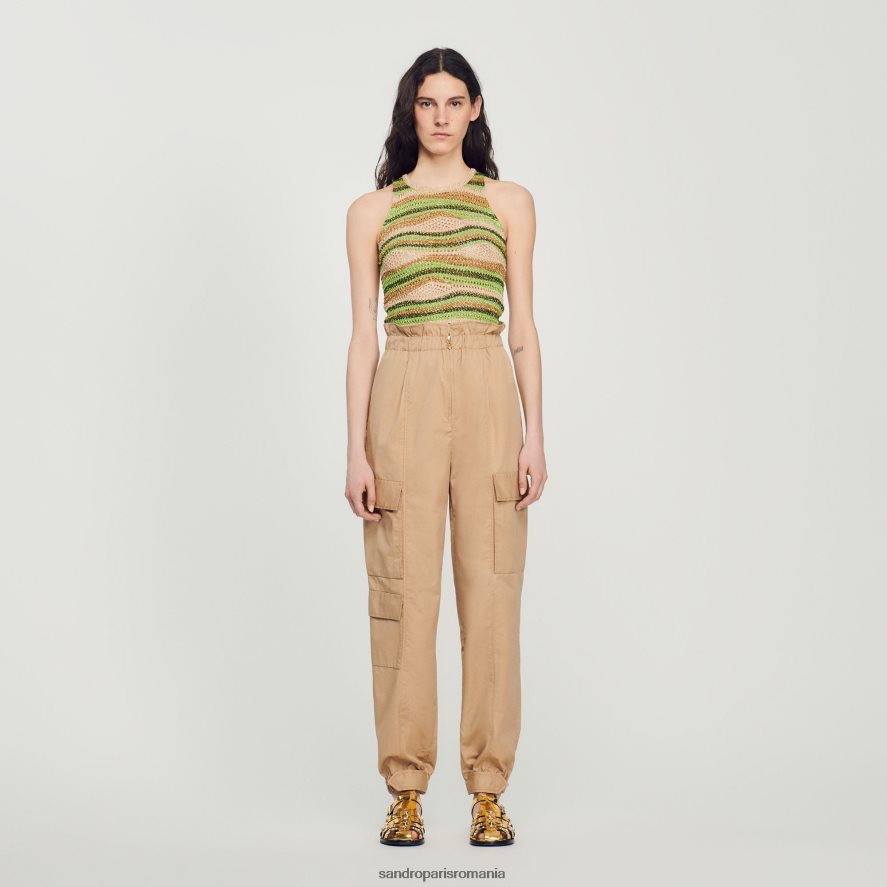 pantaloni cargo femei nisip Sandro Paris îmbrăcăminte X8Z4NH185