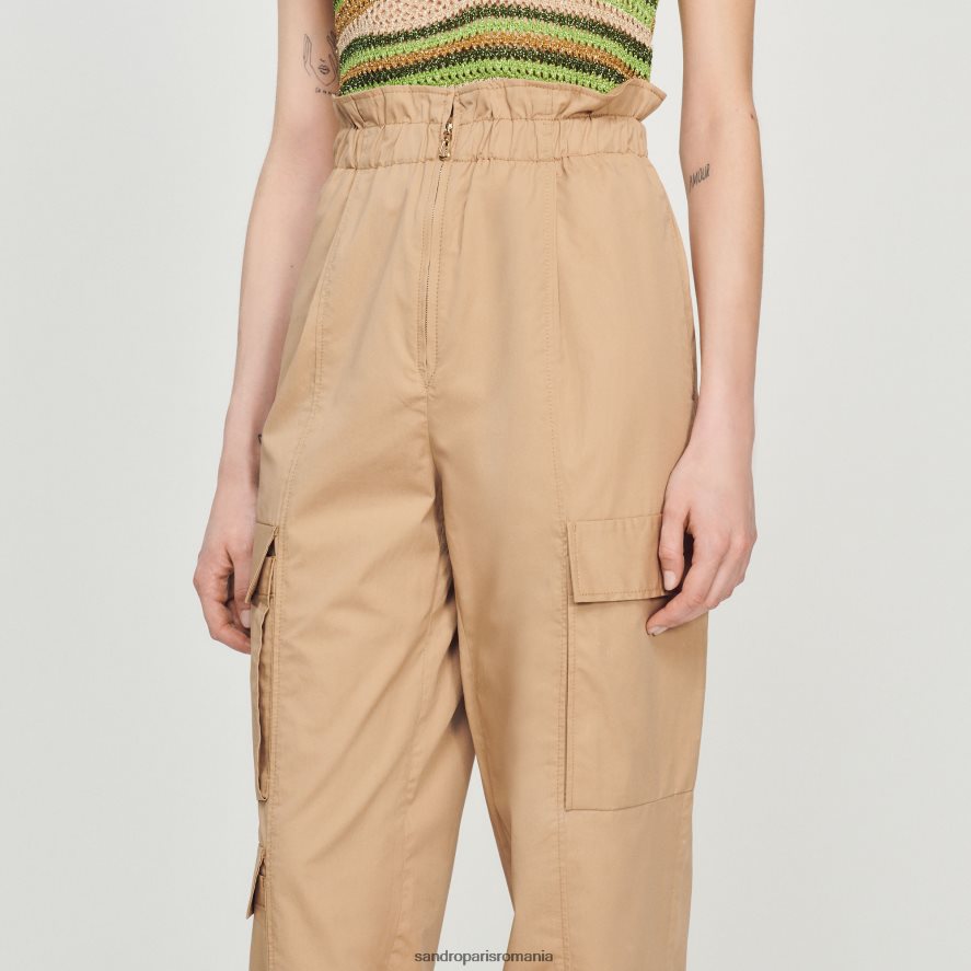 pantaloni cargo femei nisip Sandro Paris îmbrăcăminte X8Z4NH185