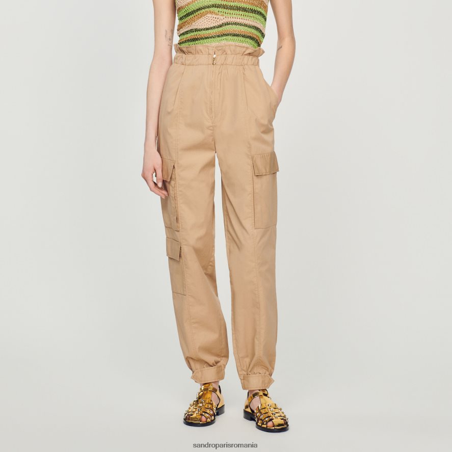 pantaloni cargo femei nisip Sandro Paris îmbrăcăminte X8Z4NH185