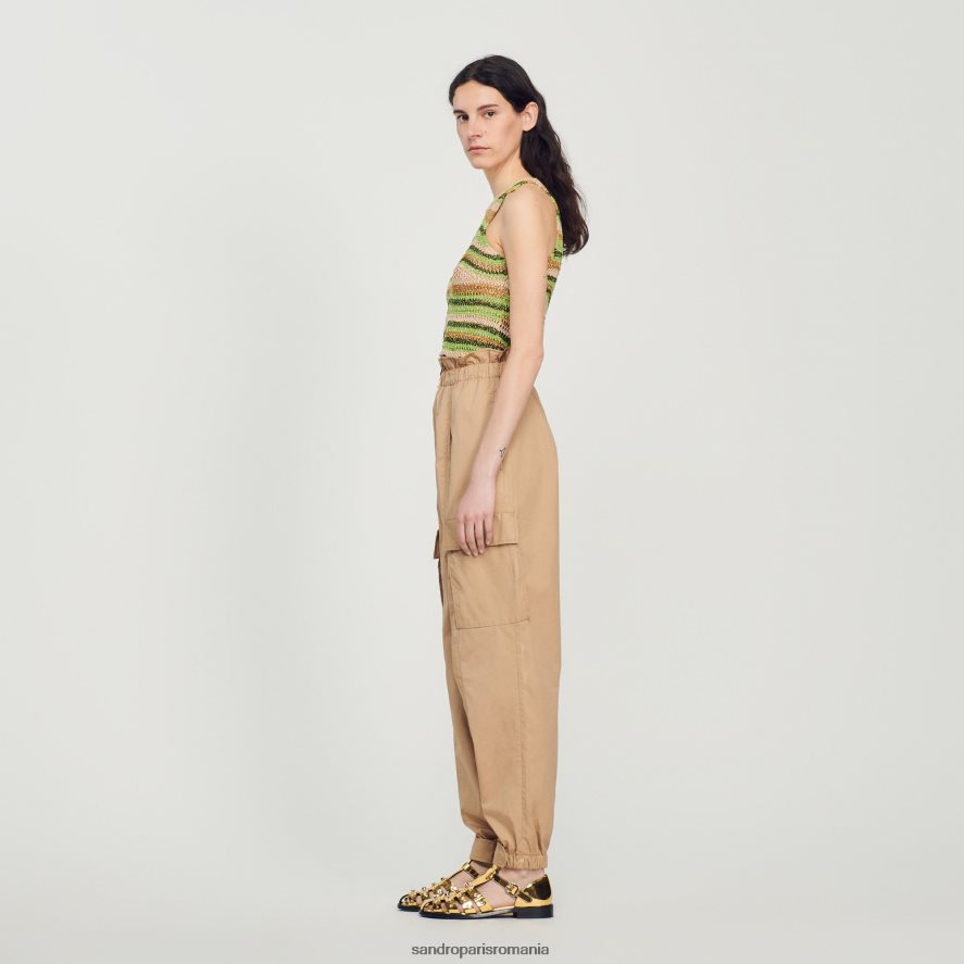 pantaloni cargo femei nisip Sandro Paris îmbrăcăminte X8Z4NH185