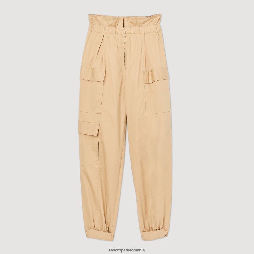 pantaloni cargo femei nisip Sandro Paris îmbrăcăminte X8Z4NH185
