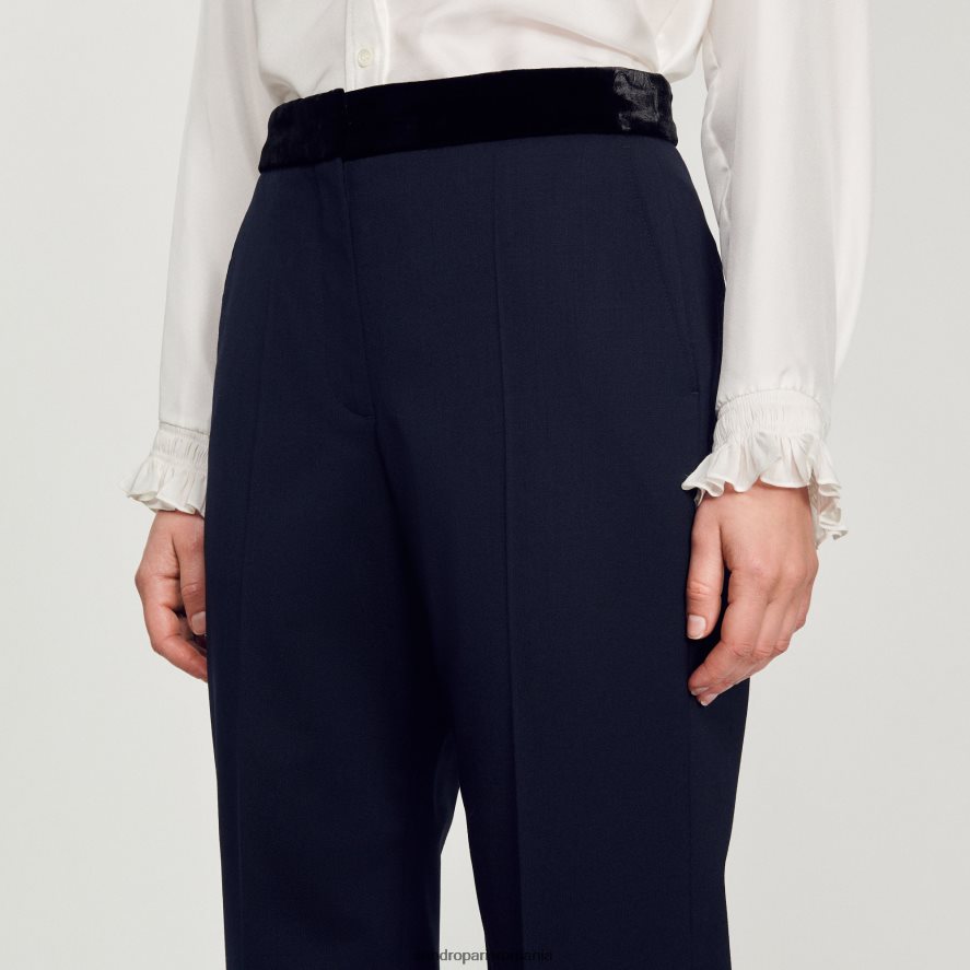 pantaloni clasici femei albastru profund Sandro Paris îmbrăcăminte X8Z4NH440
