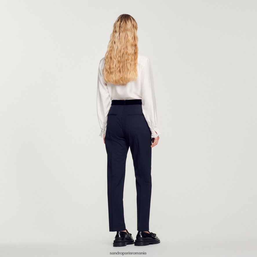 pantaloni clasici femei albastru profund Sandro Paris îmbrăcăminte X8Z4NH440