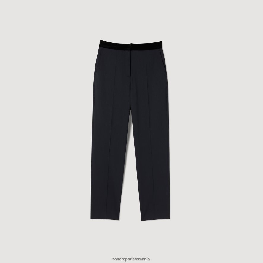 pantaloni clasici femei albastru profund Sandro Paris îmbrăcăminte X8Z4NH440