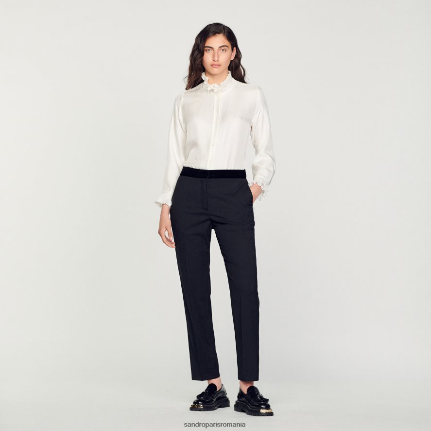 pantaloni clasici femei o singură culoare Sandro Paris îmbrăcăminte X8Z4NH282