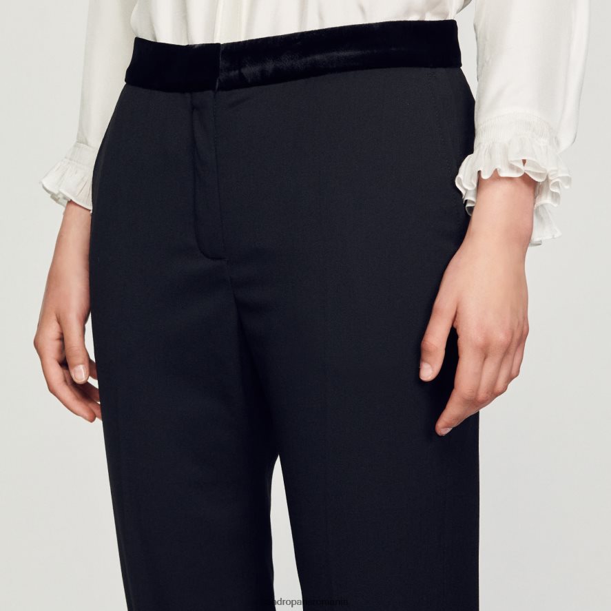 pantaloni clasici femei o singură culoare Sandro Paris îmbrăcăminte X8Z4NH282