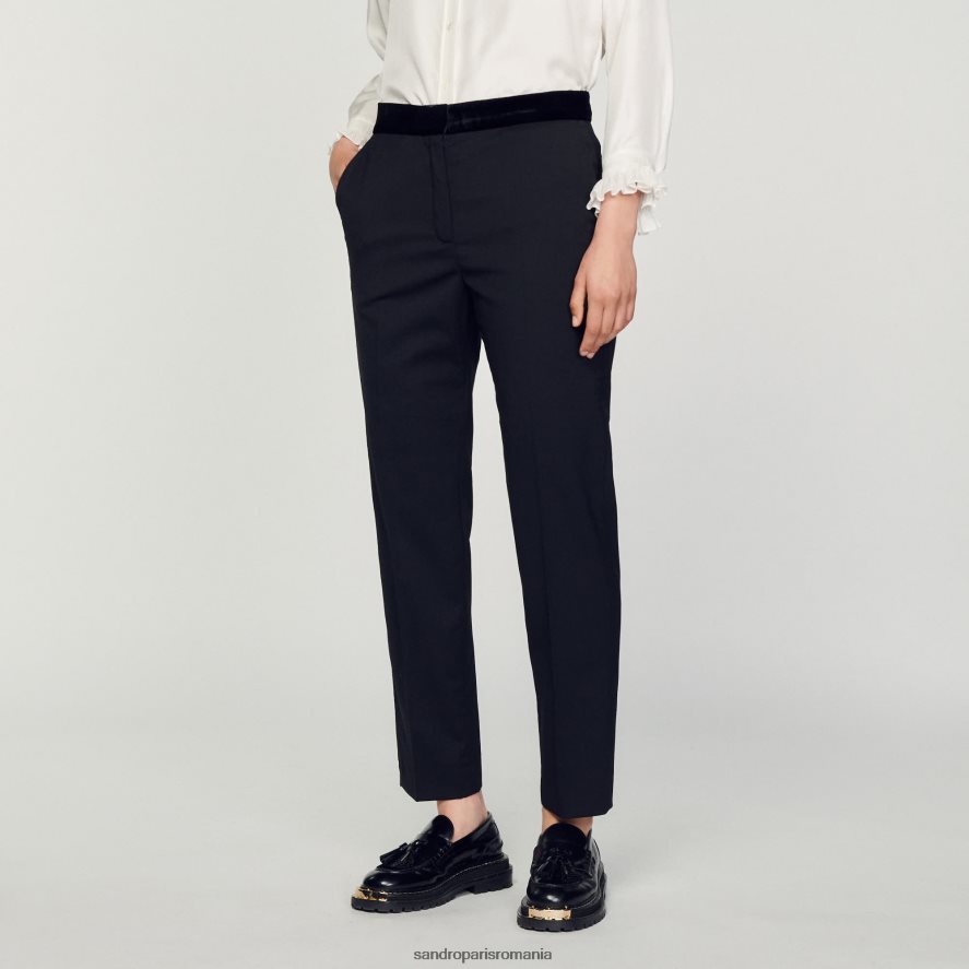 pantaloni clasici femei o singură culoare Sandro Paris îmbrăcăminte X8Z4NH282