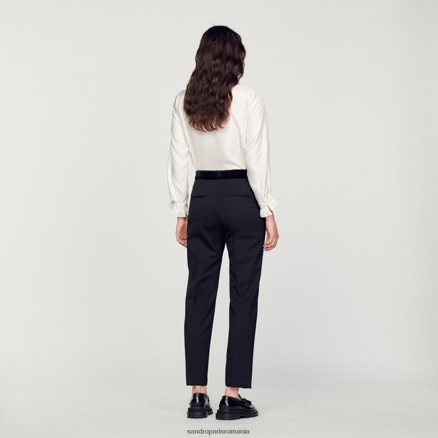 pantaloni clasici femei o singură culoare Sandro Paris îmbrăcăminte X8Z4NH282