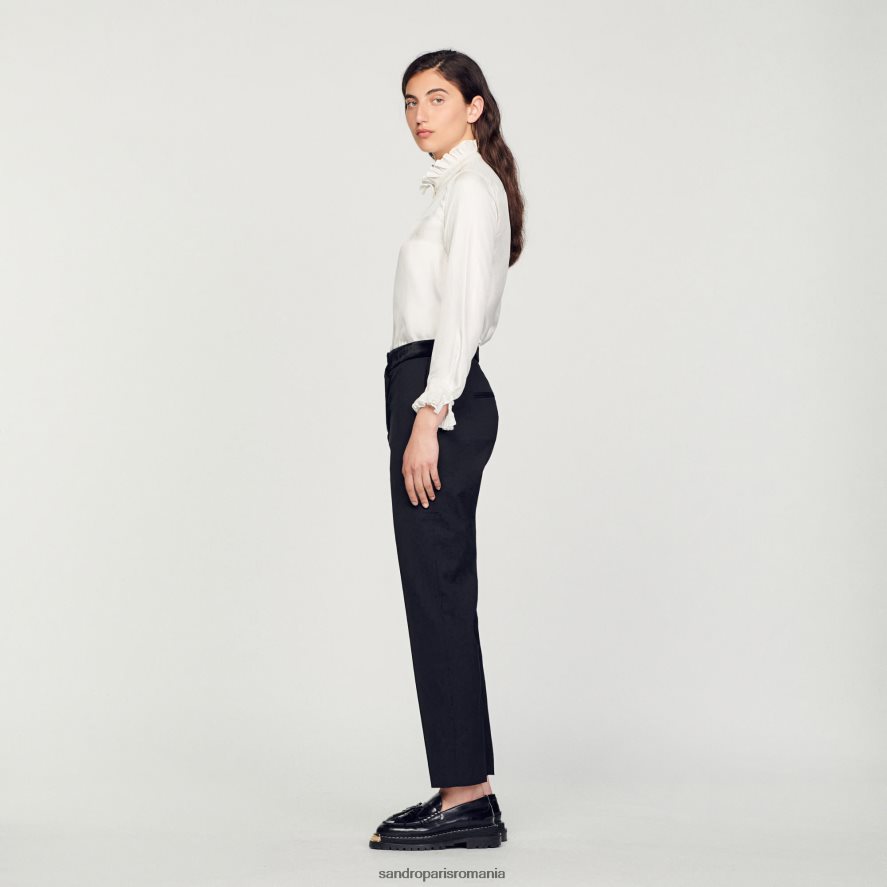 pantaloni clasici femei o singură culoare Sandro Paris îmbrăcăminte X8Z4NH282