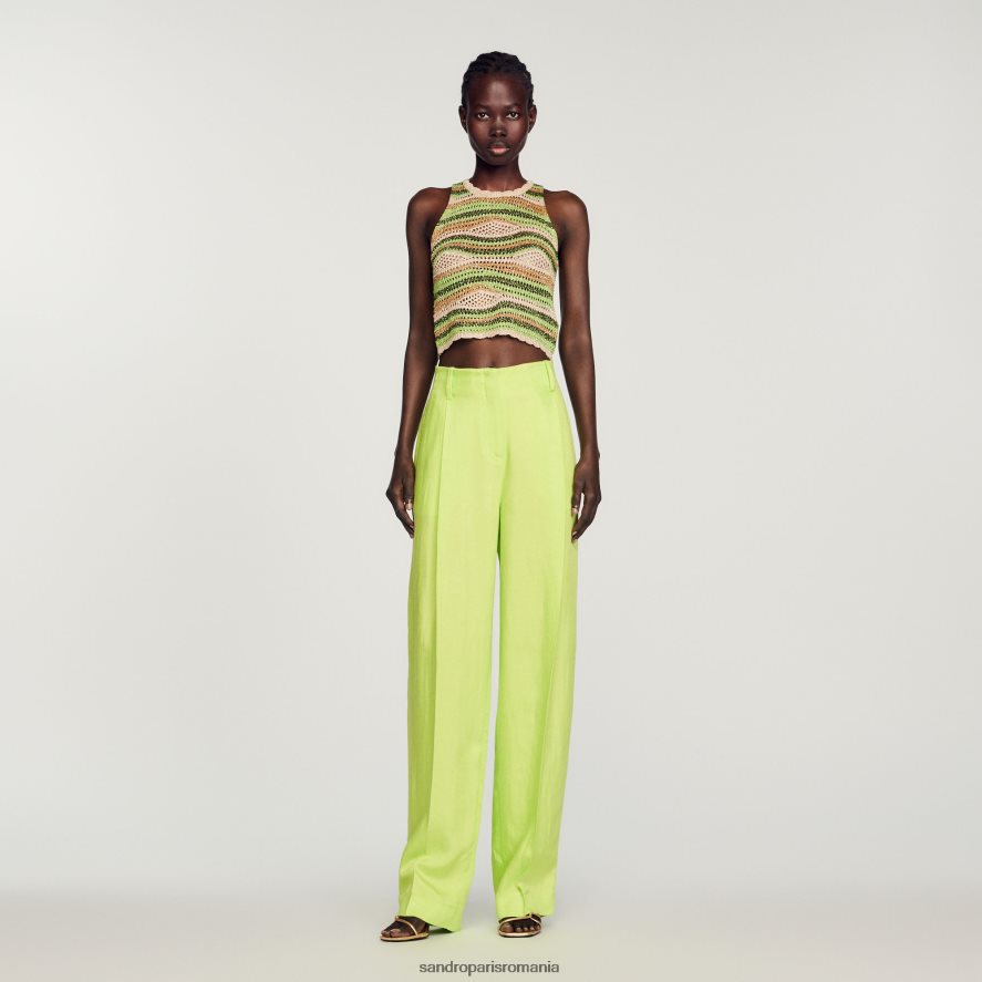 pantaloni cu talie înaltă femei anason Sandro Paris îmbrăcăminte X8Z4NH91